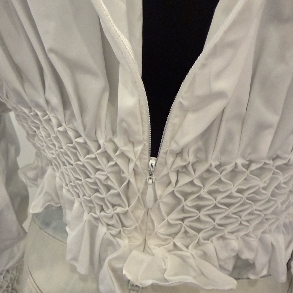 Kenzo Paris Smocked High Neck Blouse FR 38 | Dramatic Sleeve | Wrn Once - Picture 7 of 15